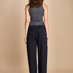 top americano a costine in lana merino LAU28 E14038 GRIGIO SCURO milaura 