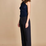 top americano a costine in lana merino LAU28 E21210 BLU milaura 