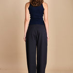 top americano a costine in lana merino LAU28 E21210 BLU milaura 