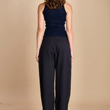 top americano a costine in lana merino LAU28 E21210 BLU milaura 