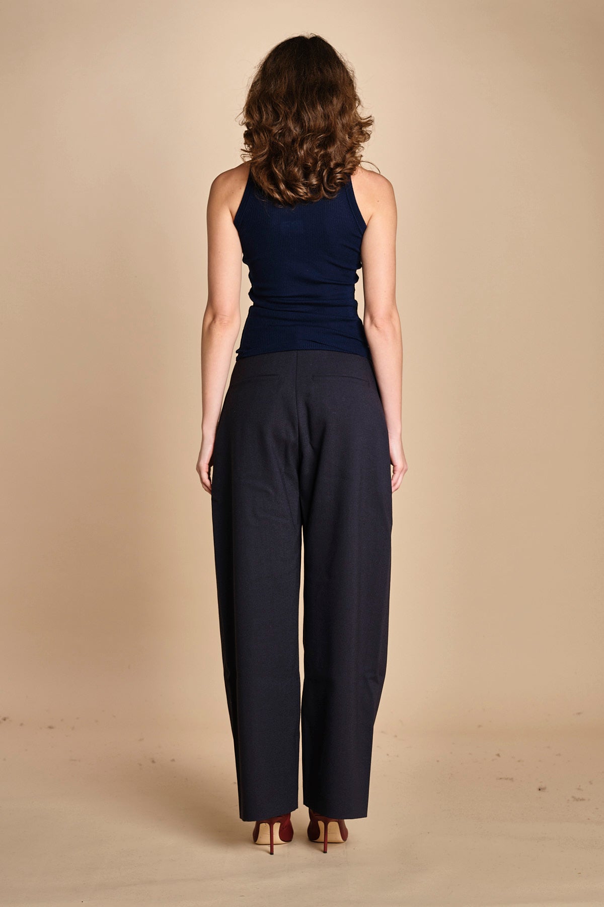 top americano a costine in lana merino LAU28 E21210 BLU milaura 
