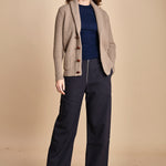 top americano a costine in lana merino LAU28 E21210 BLU milaura 