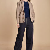 top americano a costine in lana merino LAU28 E21210 BLU milaura 