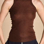 top americano a costine in lana merino LAU28 E2220 CIOCCOLATO milaura 