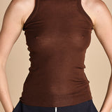 top americano a costine in lana merino LAU28 E2220 CIOCCOLATO milaura 