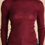 girocollo a costine manica luna in lana merino LAU30 E14015 BORDEAUX milaura 