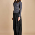 girocollo a costine manica luna in lana merino LAU30 E14038 GRIGIO SCURO milaura 