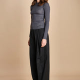 girocollo a costine manica luna in lana merino LAU30 E14038 GRIGIO SCURO milaura 