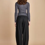 girocollo a costine manica luna in lana merino LAU30 E14038 GRIGIO SCURO milaura 