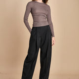 girocollo a costine manica luna in lana merino LAU30 E14043 SIGARO milaura 