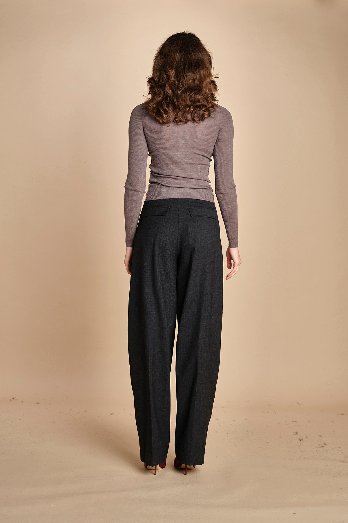 girocollo a costine manica luna in lana merino LAU30 E14043 SIGARO milaura 