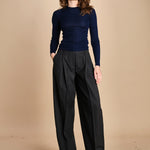 girocollo a costine manica luna in lana merino LAU30 E21210 BLU milaura 