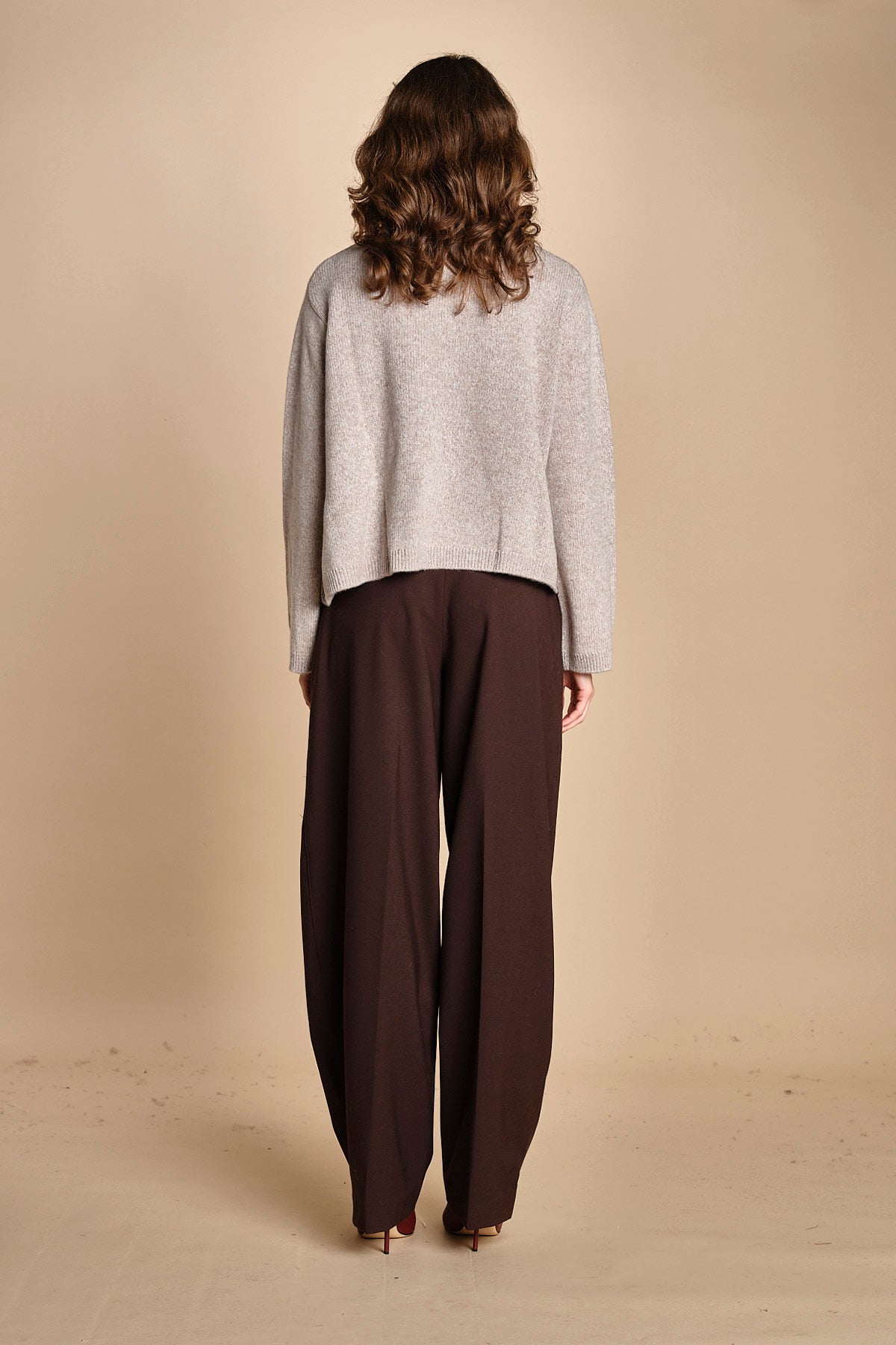 girocollo rasato in moulinè MIL13BIS MOULINE 14020 BEIGE milaura 