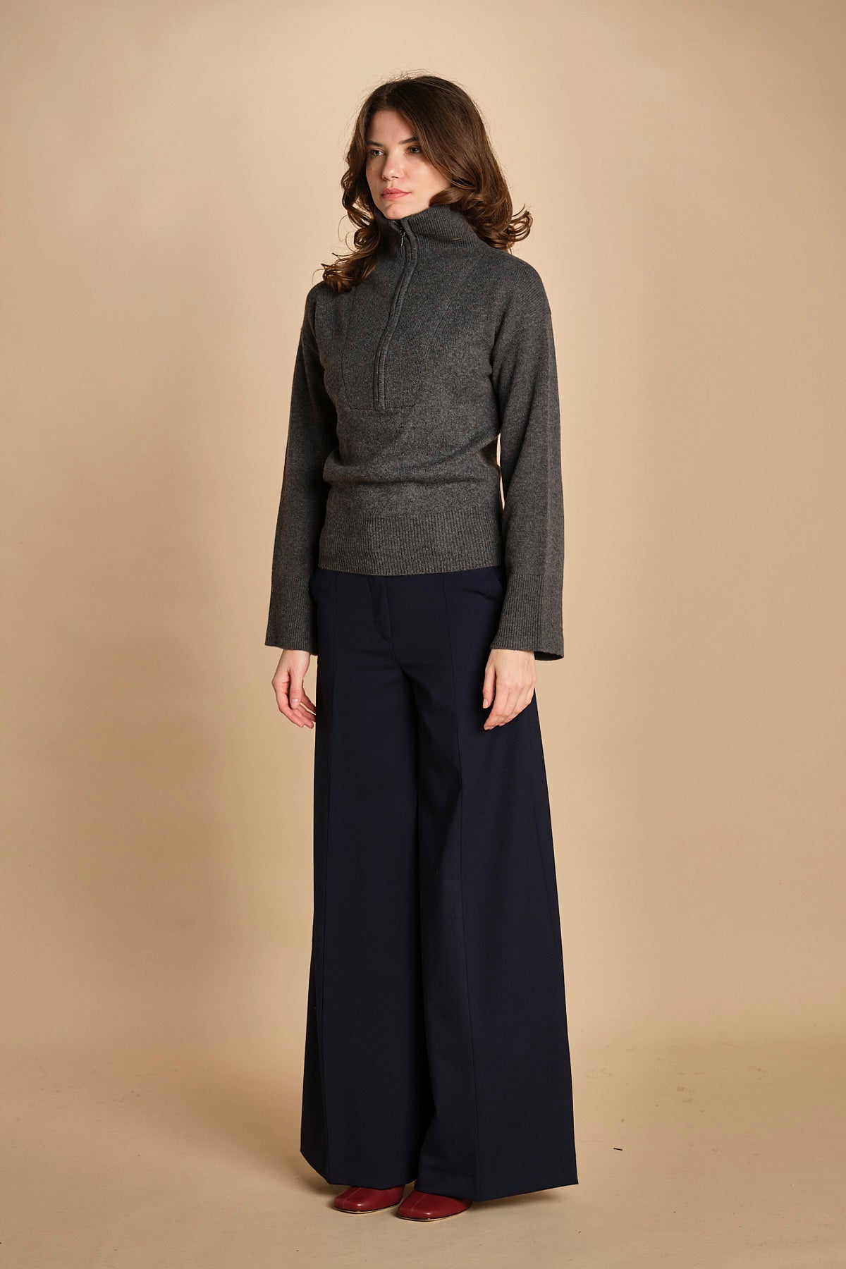 maglia mezza zip MIL14 25024 GRIGIO SCURO milaura 