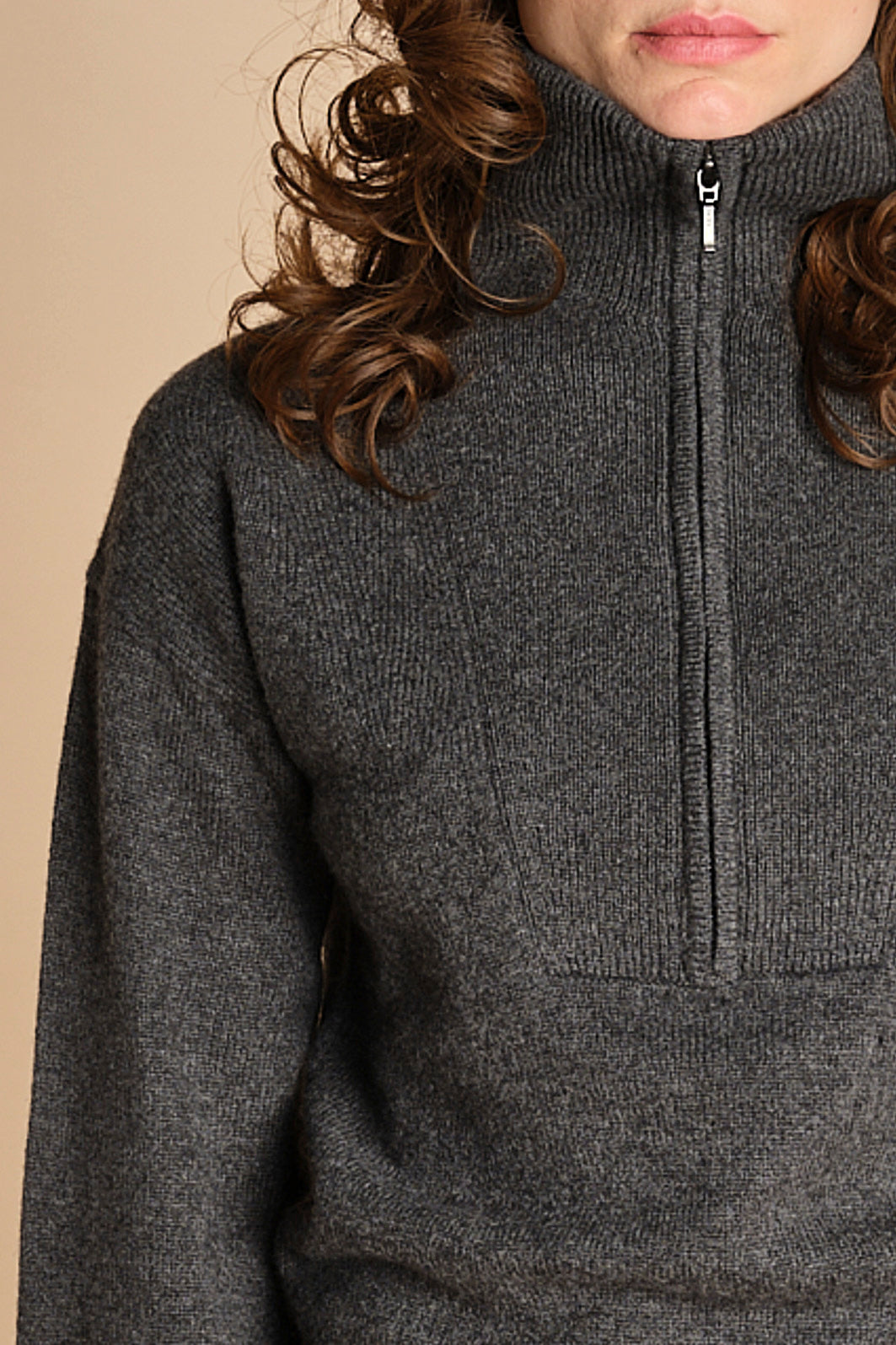 maglia mezza zip MIL14 25024 GRIGIO SCURO milaura 