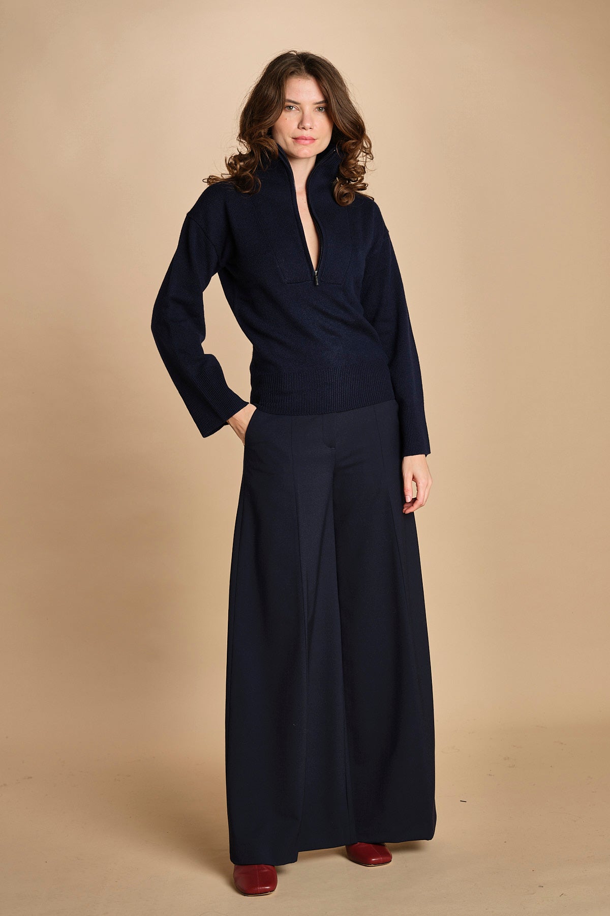 maglia mezza zip MIL14 25030 BLU milaura 