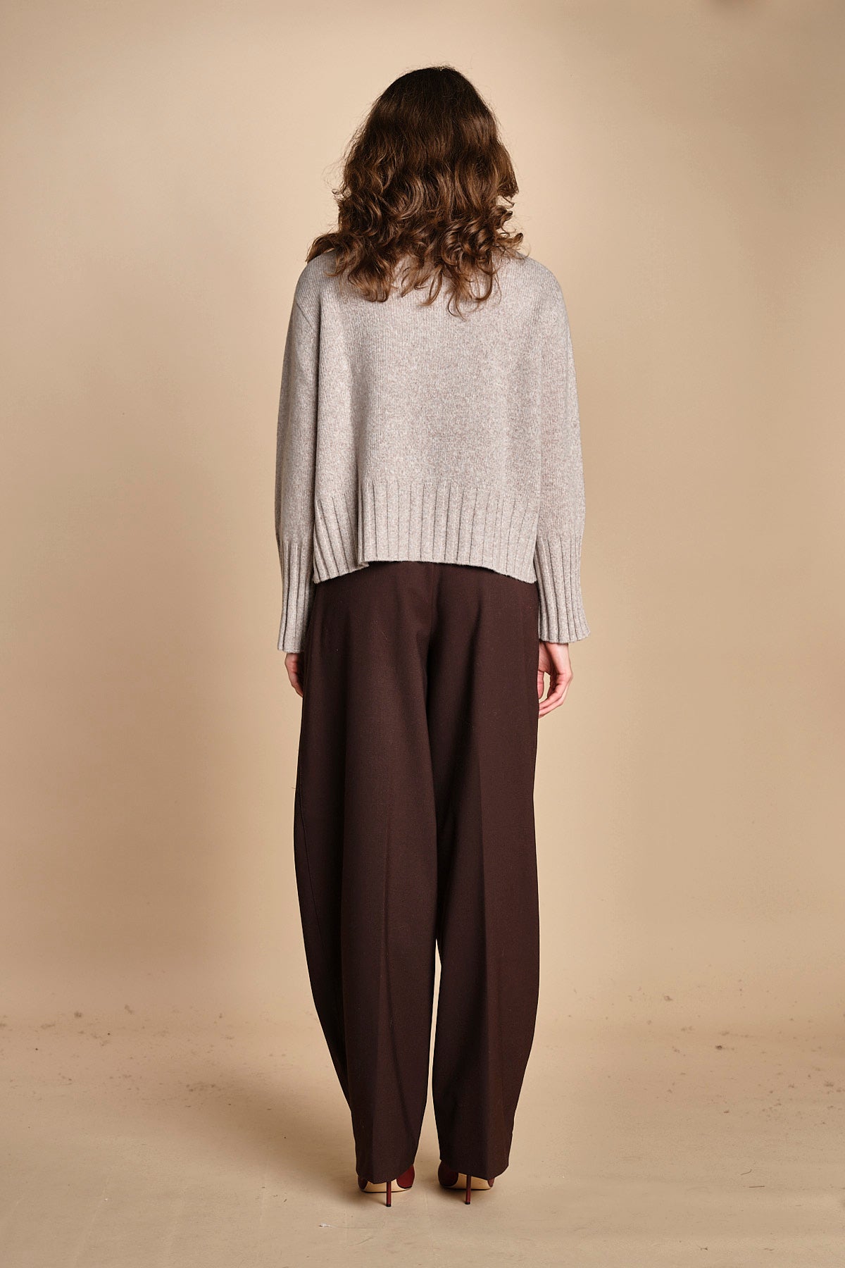 maglia dolcevita in moulinè MIL1 MOULINE 14020 BEIGE milaura 