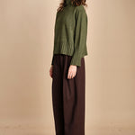 maglia dolcevita in moulinè MIL1 MOULINE 14023 VERDE milaura 