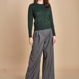 girocollo basic MIL46 25498 VERDE BOTTIGLIA milaura 