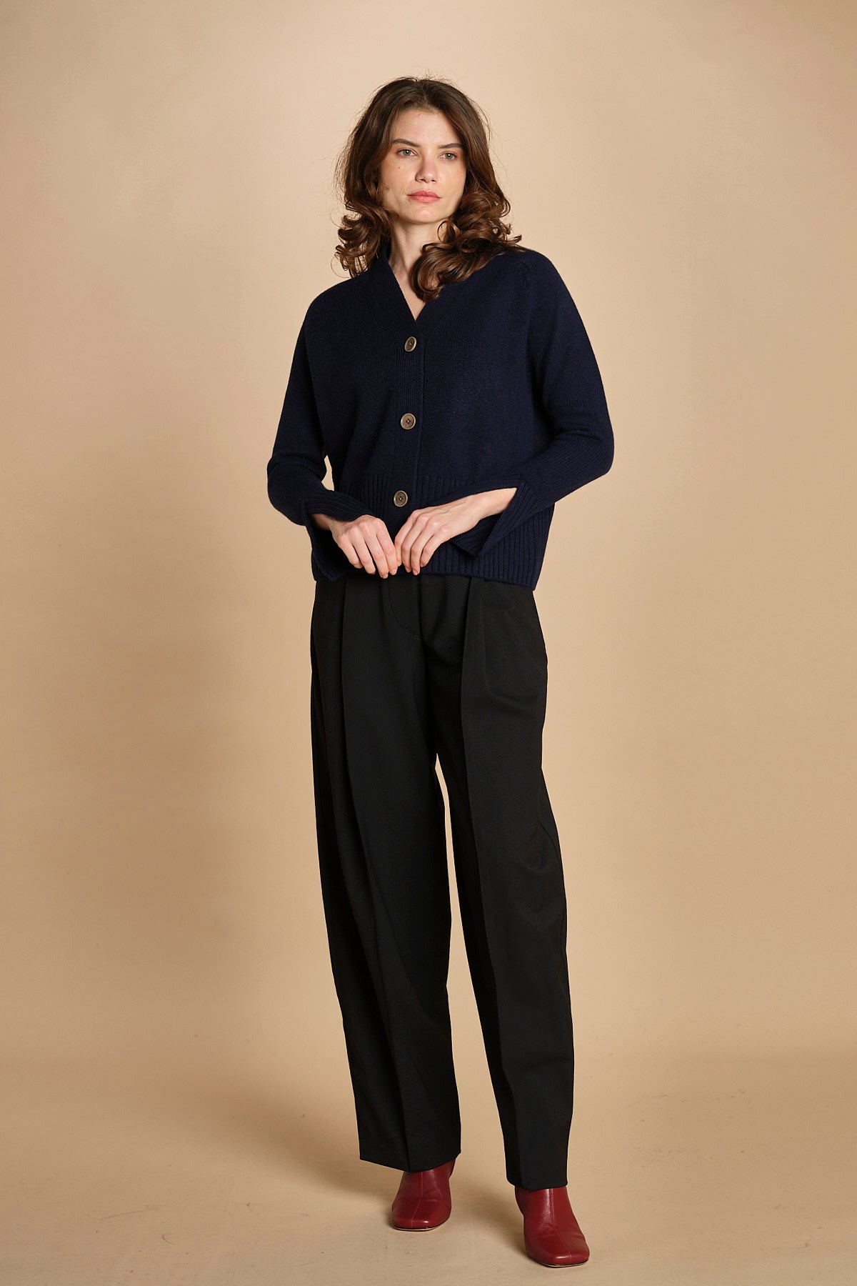 cardigan tre bottoni MIL4A24 25030 BLU milaura 