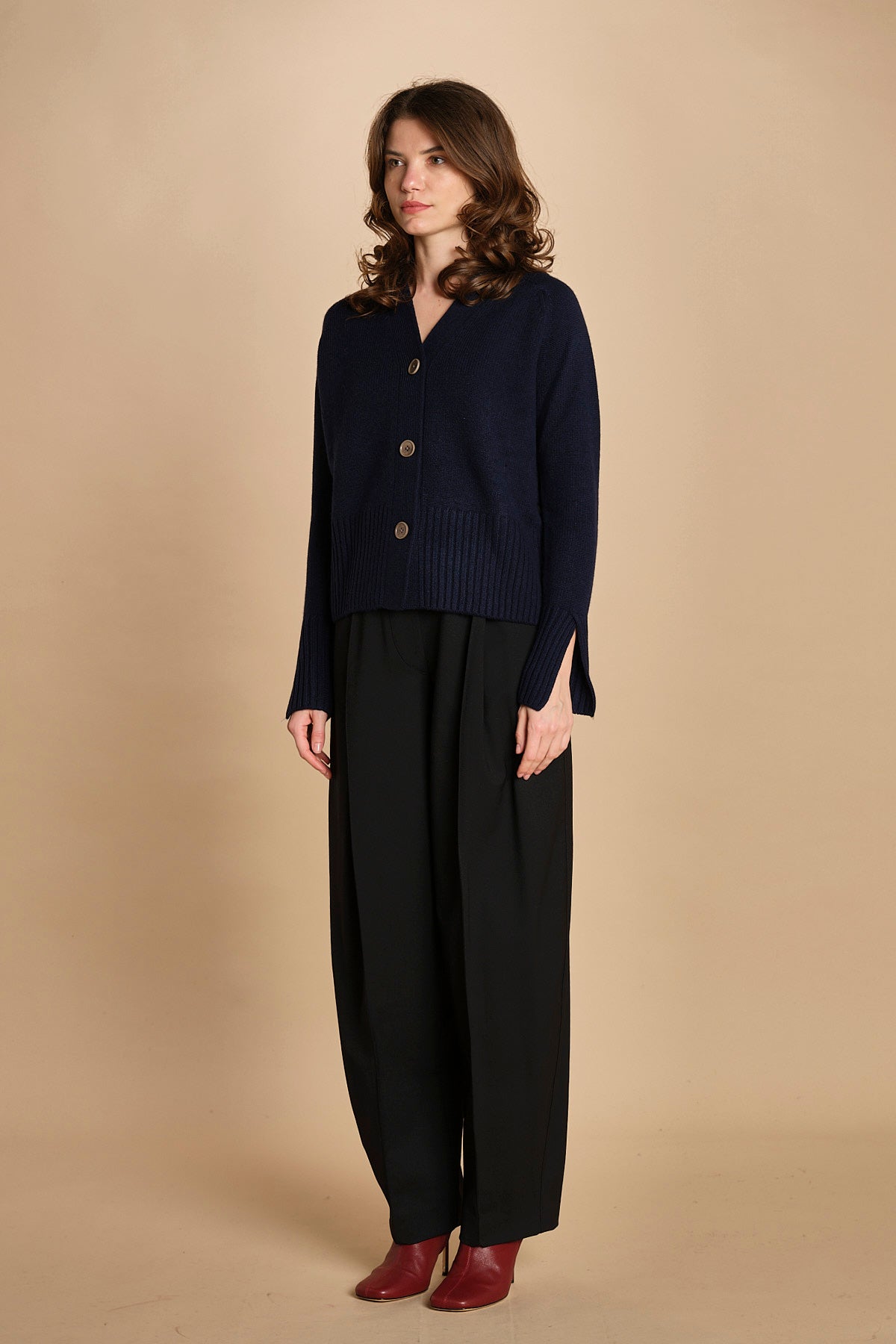 cardigan tre bottoni MIL4A24 25030 BLU milaura 