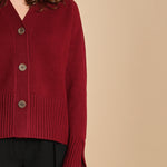 cardigan tre bottoni MIL4A24 25040 BORDEAUX milaura 