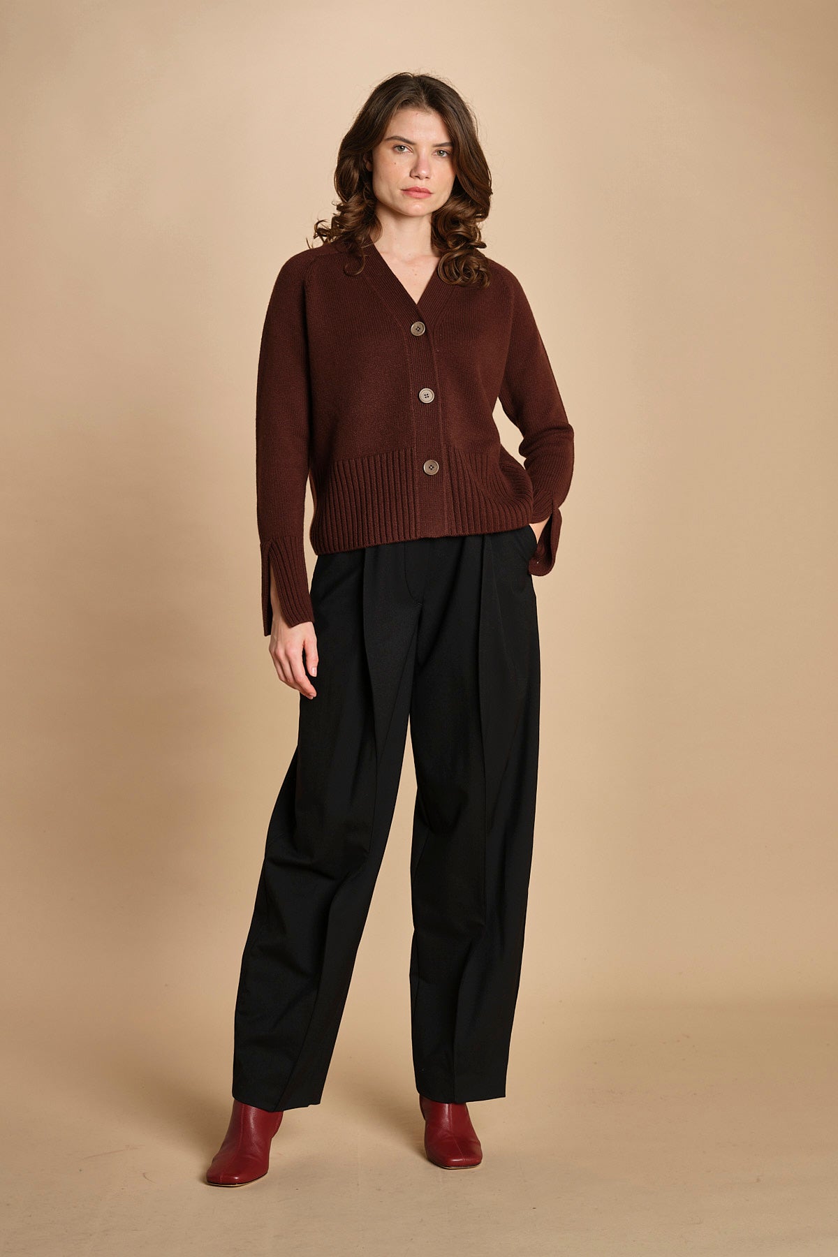 cardigan tre bottoni MIL4A24 25298 TESTA MORO milaura 