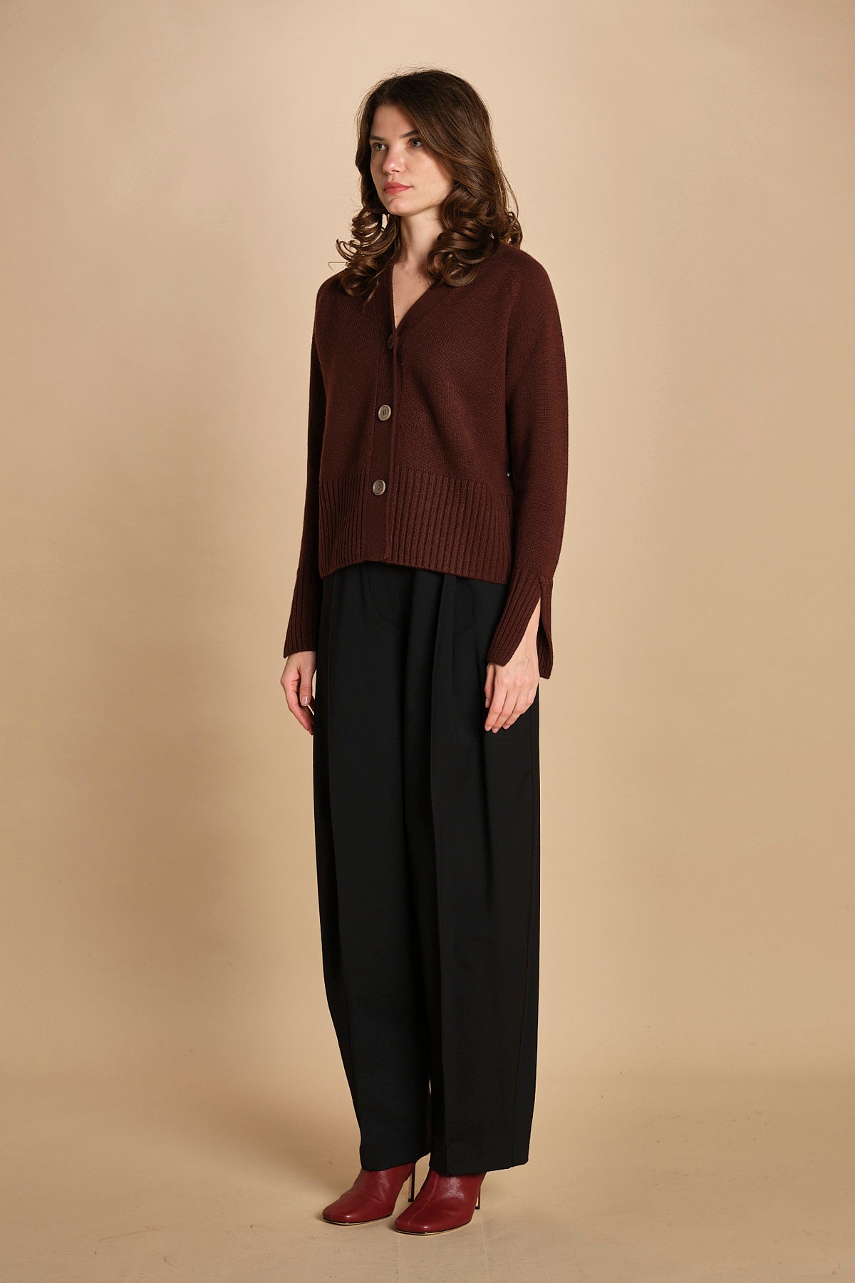 cardigan tre bottoni MIL4A24 25298 TESTA MORO milaura 