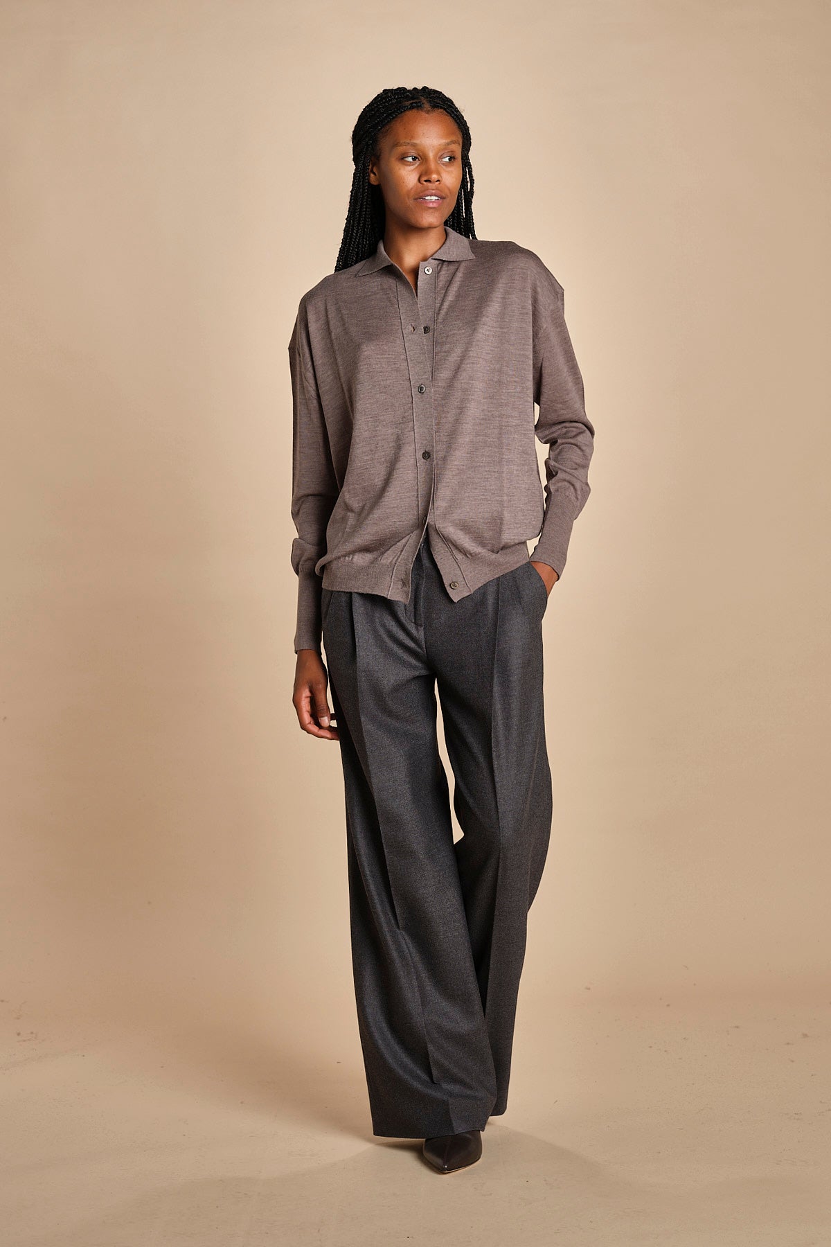 camicia over in lana merino MIL LAU20 E14043 SIGARO milaura 
