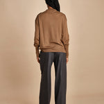 camicia over in lana merino MIL LAU20 E18106 TABACCO milaura 