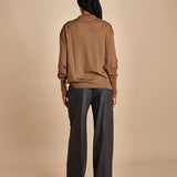 camicia over in lana merino MIL LAU20 E18106 TABACCO milaura 