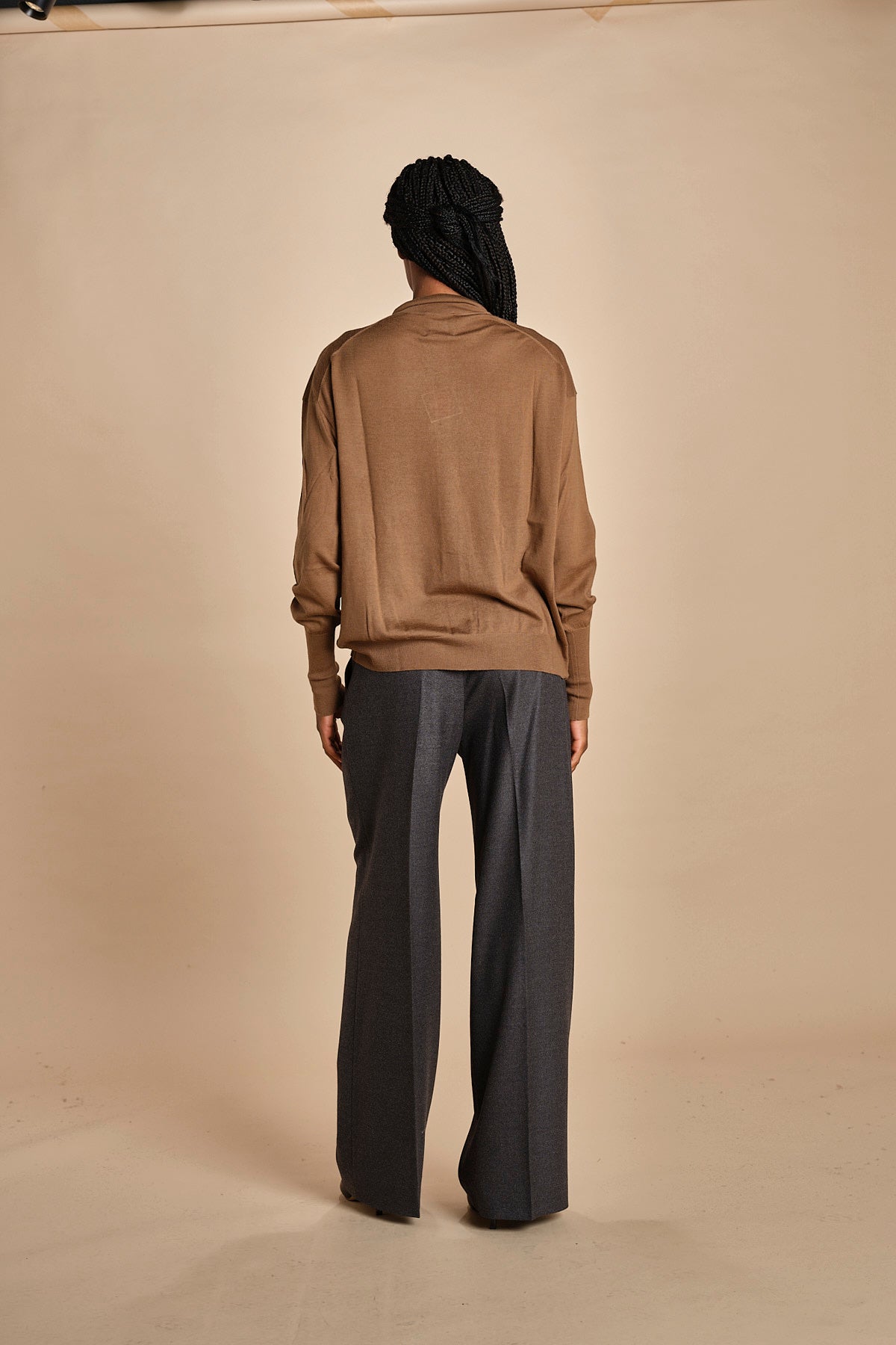 camicia over in lana merino MIL LAU20 E18106 TABACCO milaura 