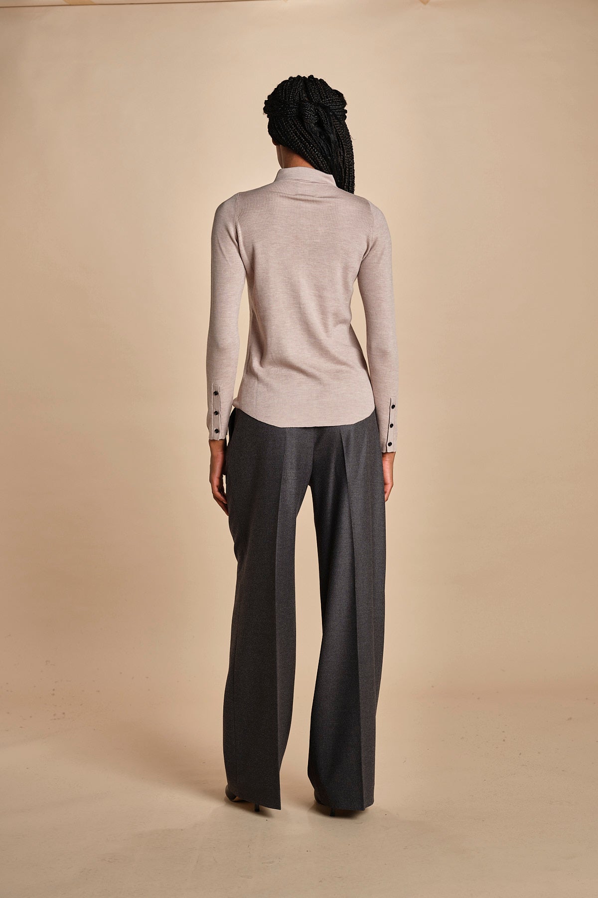 polo a costine in lana merino MIL LAU3 E20179 BEIGE milaura 