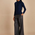 polo a costine in lana merino MIL LAU3 E21210 BLU milaura 
