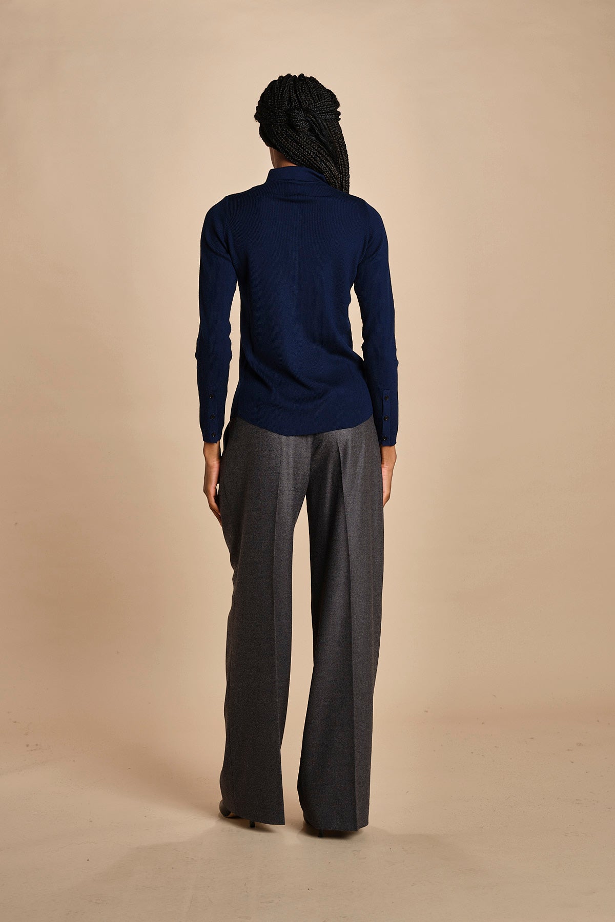 polo a costine in lana merino MIL LAU3 E21210 BLU milaura 