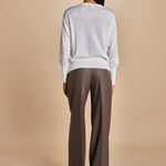 girocollo over in lana merino MIL LAU5BIS E14031 BIANCO milaura 