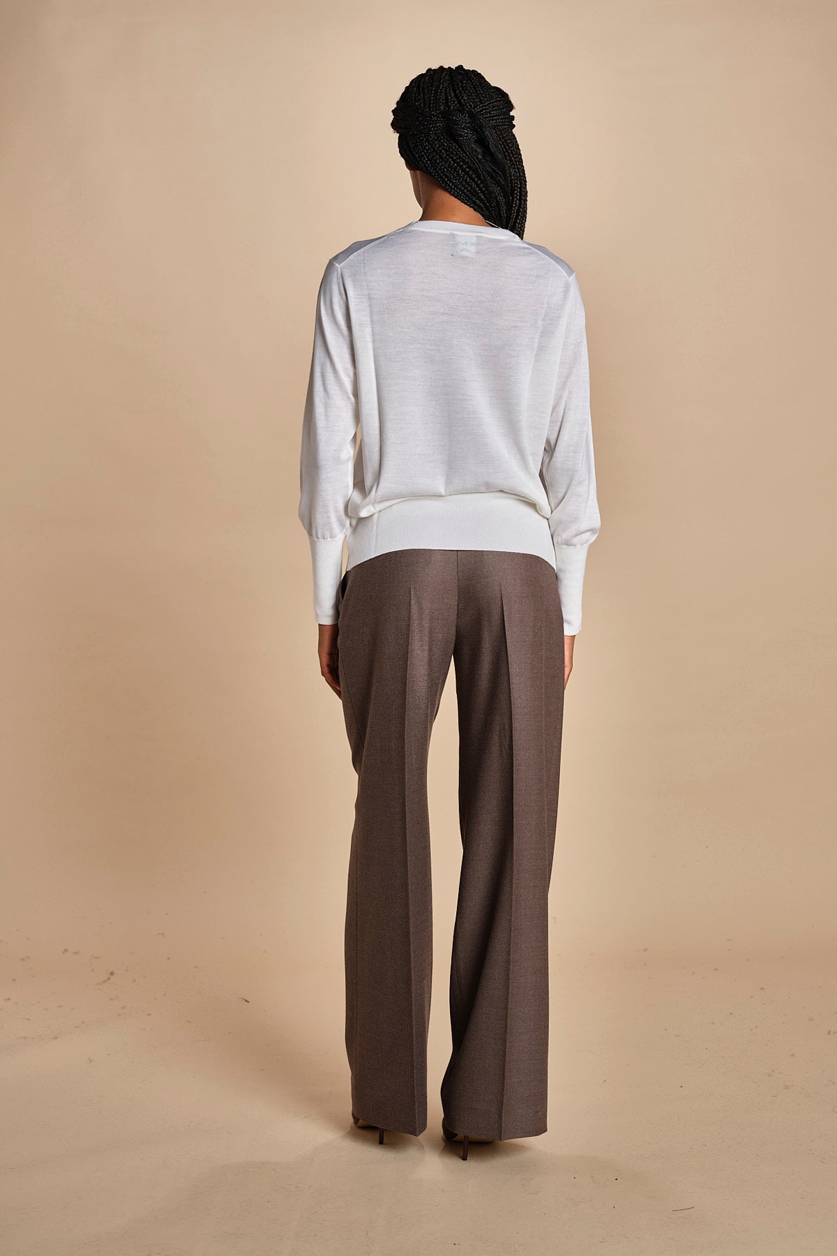 girocollo over in lana merino MIL LAU5BIS E14031 BIANCO milaura 