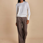 girocollo over in lana merino MIL LAU5BIS E14031 BIANCO milaura 