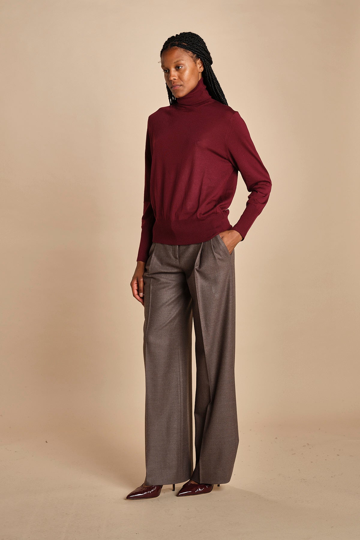 dolcevita over in lana merinos MIL LAU5 E14015 BORDEAUX milaura 
