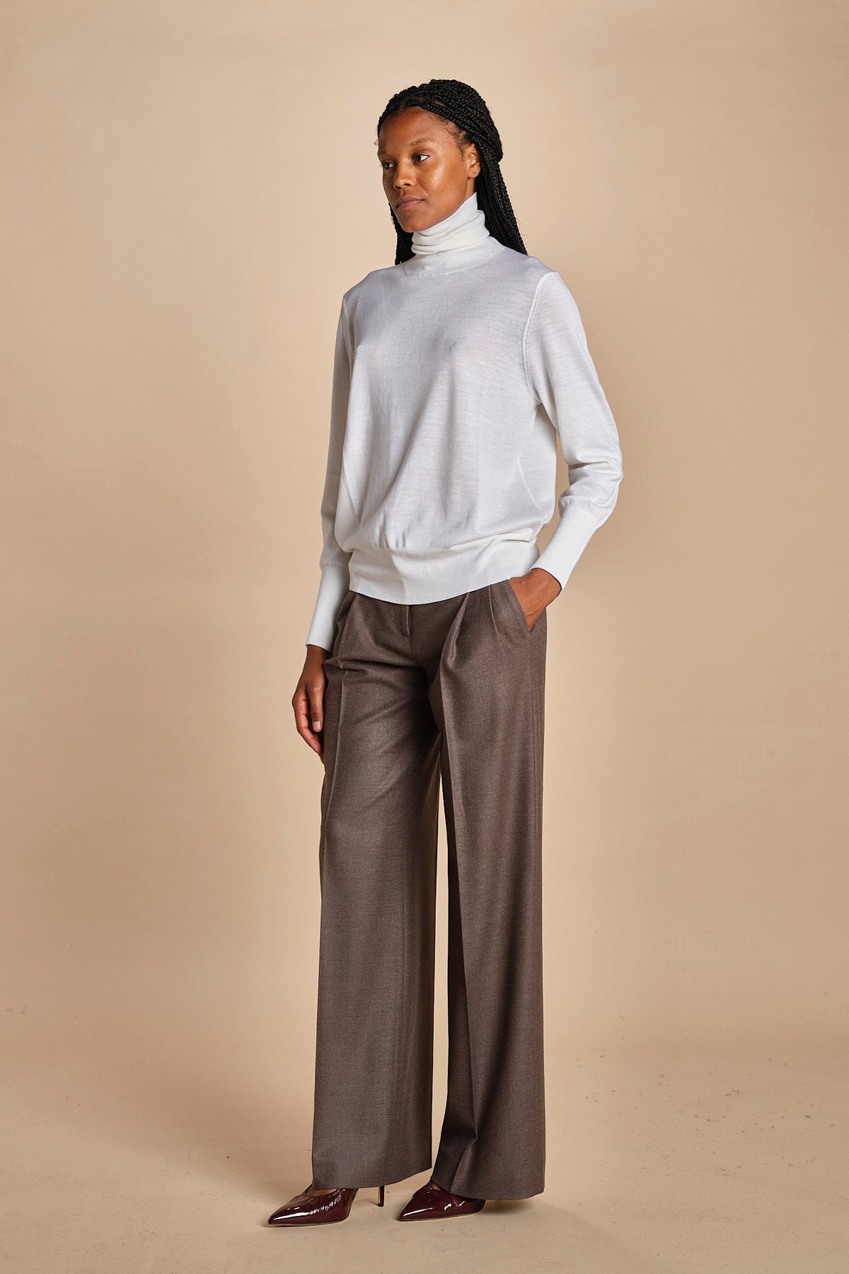dolcevita over in lana merinos MIL LAU5 E14031 BIANCO milaura 