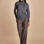 dolcevita over in lana merinos MIL LAU5 E14038 GRIGIO SCURO milaura 