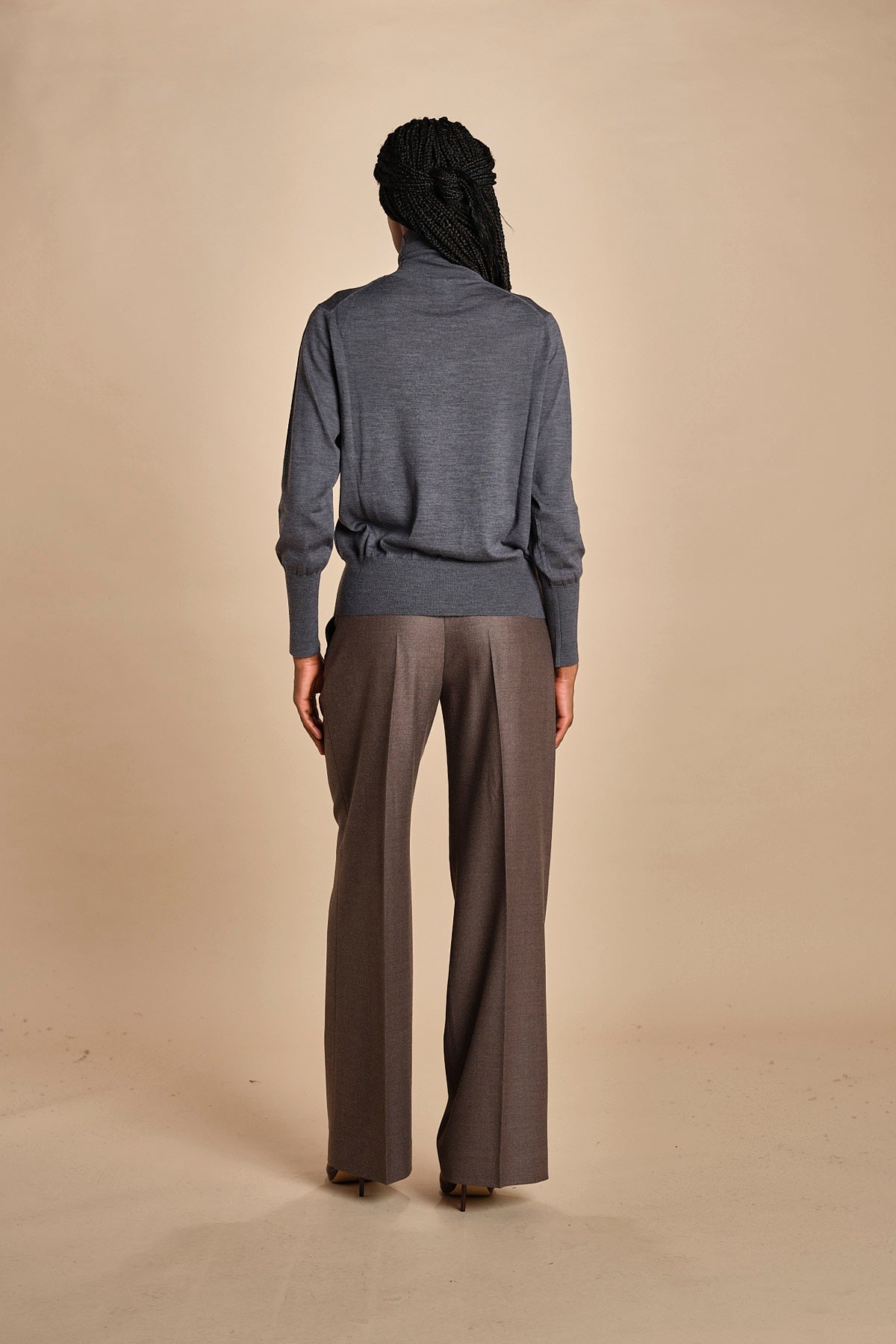 dolcevita over in lana merinos MIL LAU5 E14038 GRIGIO SCURO milaura 