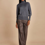 dolcevita over in lana merinos MIL LAU5 E14038 GRIGIO SCURO milaura 