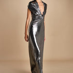 abito lungo laminato. DR223 argento misha 