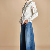 camicia denim con disegni ricamati 21126 THE ALL MY EXES 1494 mother 
