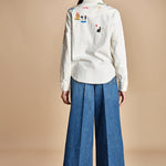 camicia denim con disegni ricamati 21126 THE ALL MY EXES 1494 mother 