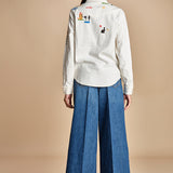 camicia denim con disegni ricamati 21126 THE ALL MY EXES 1494 mother 