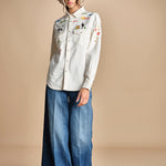 camicia denim con disegni ricamati 21126 THE ALL MY EXES 1494 mother 