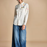 camicia denim con disegni ricamati 21126 THE ALL MY EXES 1494 mother 