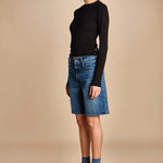 bermuda in denim 4862 THE UNDERCOVER BERMUDA SHORT 259 mother 